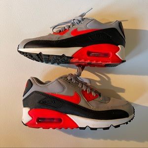 Nike Airmax 90 Infrared, Black, Grey - Size 6